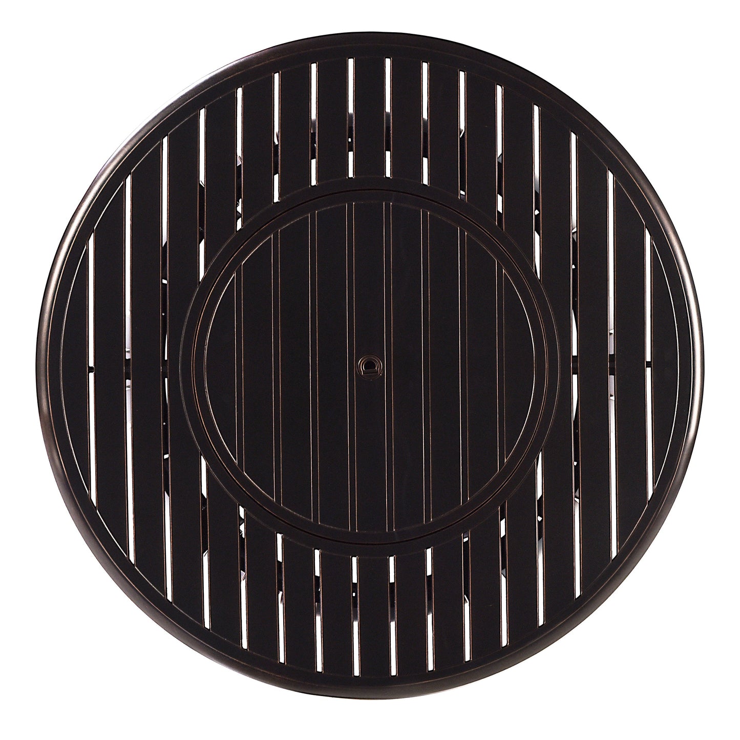 Aluminum 44-in Round Patio Fire Table Set with Swivel Rocking Chairs