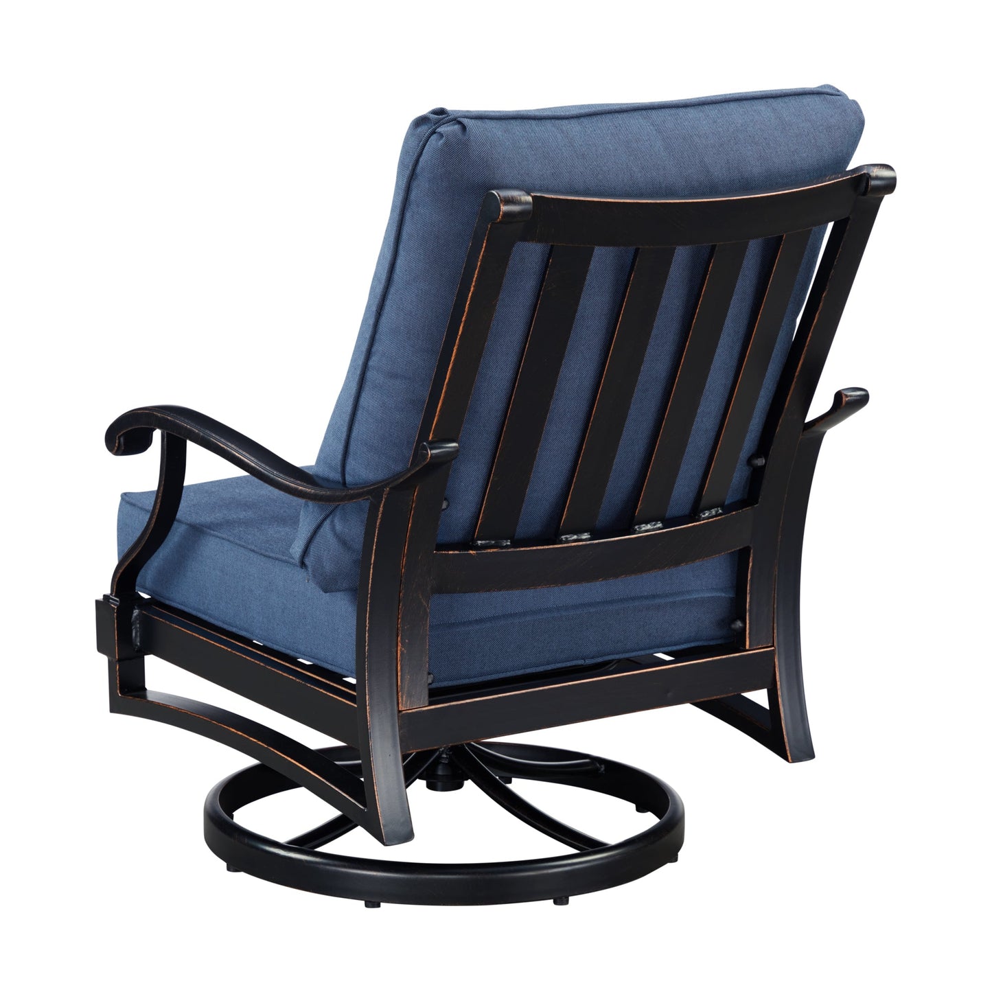 Pair Deep Seating Swivel Rocker Club Chairs with Cushions